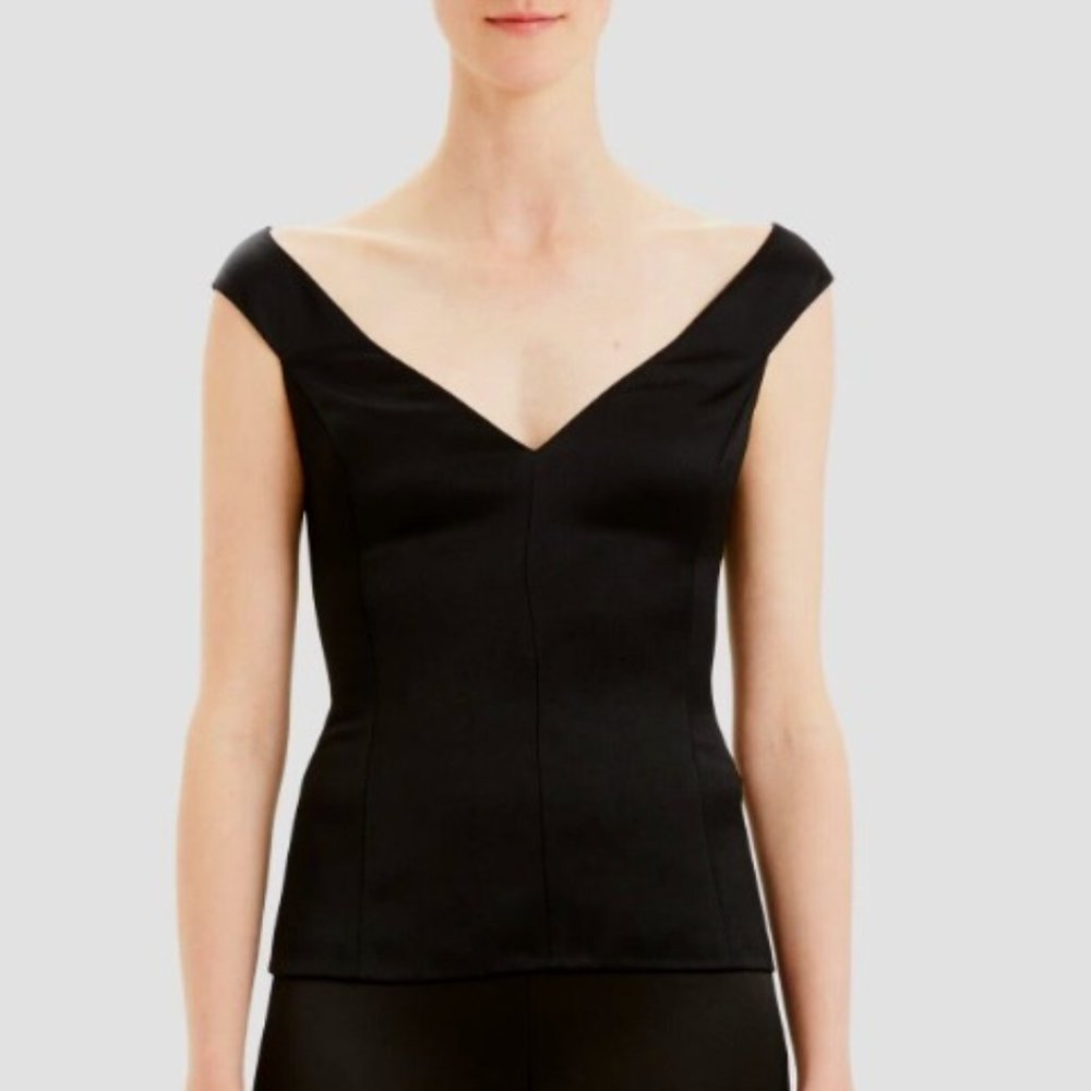 Theory Off-The-Shoulder Top in Crepe Satin - NWT